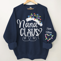 Lofaris Nana Claus Christmas Light Hat Custom Sweatshirt