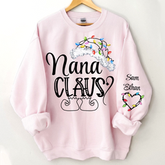 Lofaris Nana Claus Christmas Light Hat Custom Sweatshirt