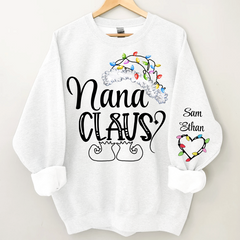 Lofaris Nana Claus Christmas Light Hat Custom Sweatshirt