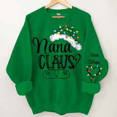 Lofaris Nana Claus Christmas Light Hat Custom Sweatshirt
