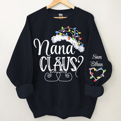 Lofaris Nana Claus Christmas Light Hat Custom Sweatshirt