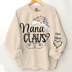 Lofaris Nana Claus Christmas Light Hat Custom Sweatshirt
