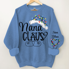 Lofaris Nana Claus Christmas Light Hat Custom Sweatshirt