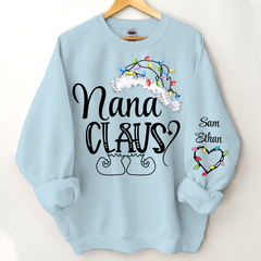 Lofaris Nana Claus Christmas Light Hat Custom Sweatshirt