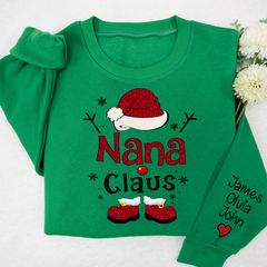 Lofaris Nana Claus Glitter Christmas Gift Custom Sweatshirt