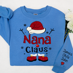Lofaris Nana Claus Glitter Christmas Gift Custom Sweatshirt