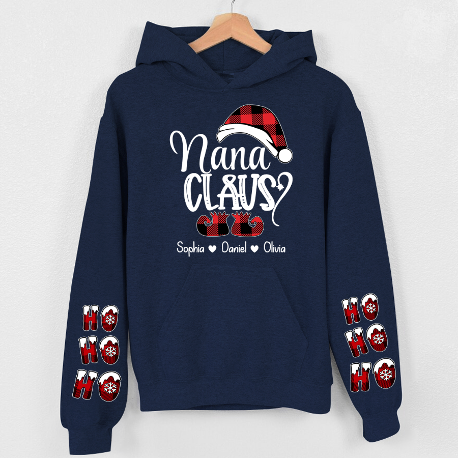 Lofaris Nana Claus Hoho Custom Name Christmas Gift Hoodie