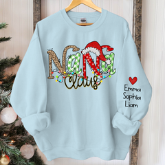 Lofaris Nana Claus Leopard Christmas Custom Name Sweatshirt