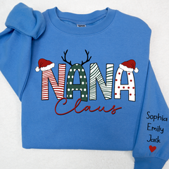 Lofaris Nana Claus Merry Christmas And Grandkids Sweatshirt