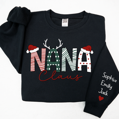 Lofaris Nana Claus Merry Christmas And Grandkids Sweatshirt