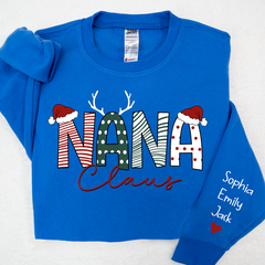 Lofaris Nana Claus Merry Christmas And Grandkids Sweatshirt