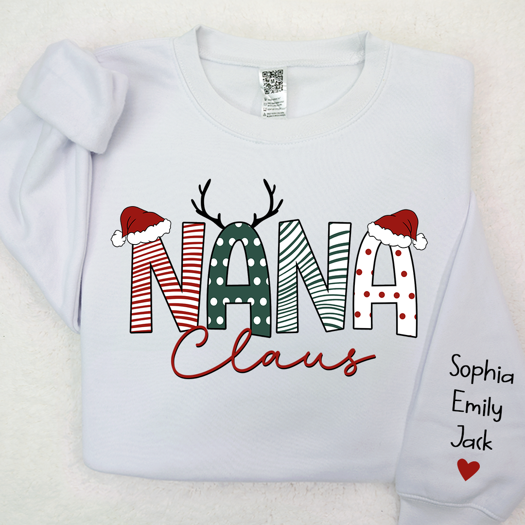 Lofaris Nana Claus Merry Christmas And Grandkids Sweatshirt