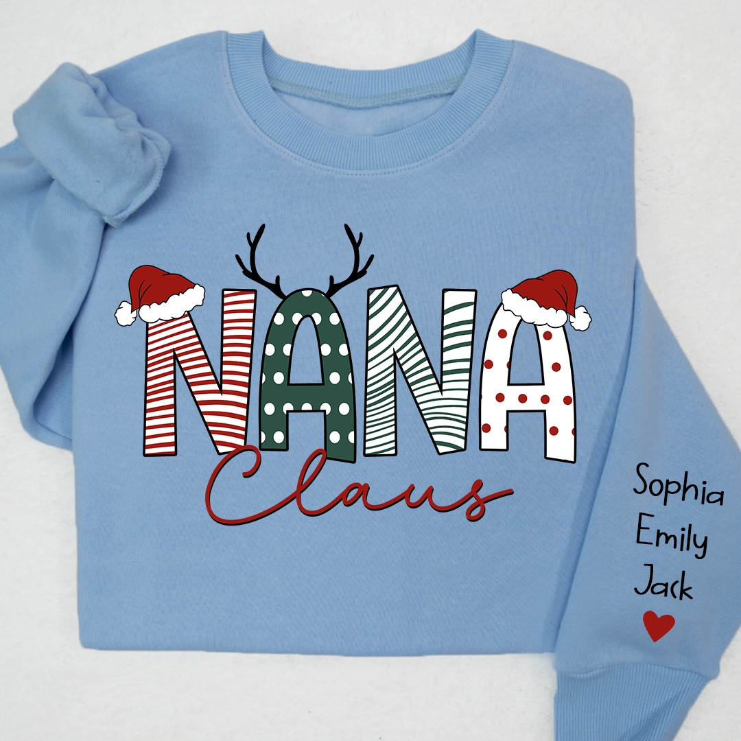 Lofaris Nana Claus Merry Christmas And Grandkids Sweatshirt