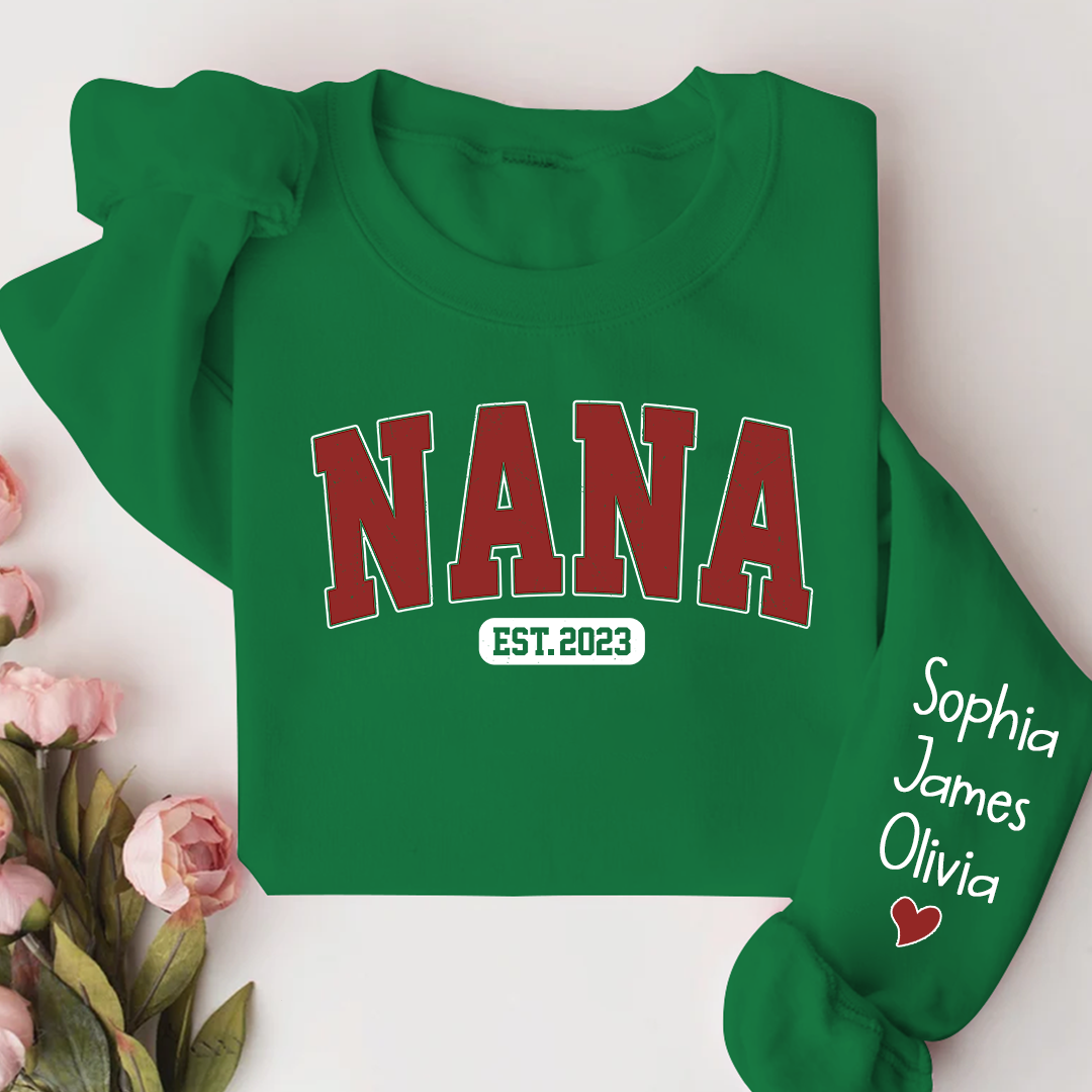 Lofaris Nana Est Grandma Custom Name Christmas Sweatshirt