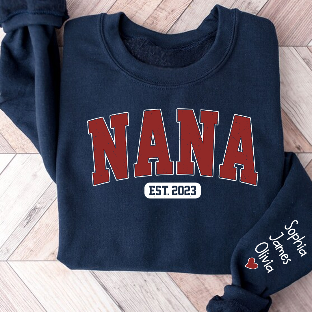 Lofaris Nana Est Grandma Custom Name Christmas Sweatshirt