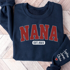 Lofaris Nana Est Grandma Custom Name Christmas Sweatshirt