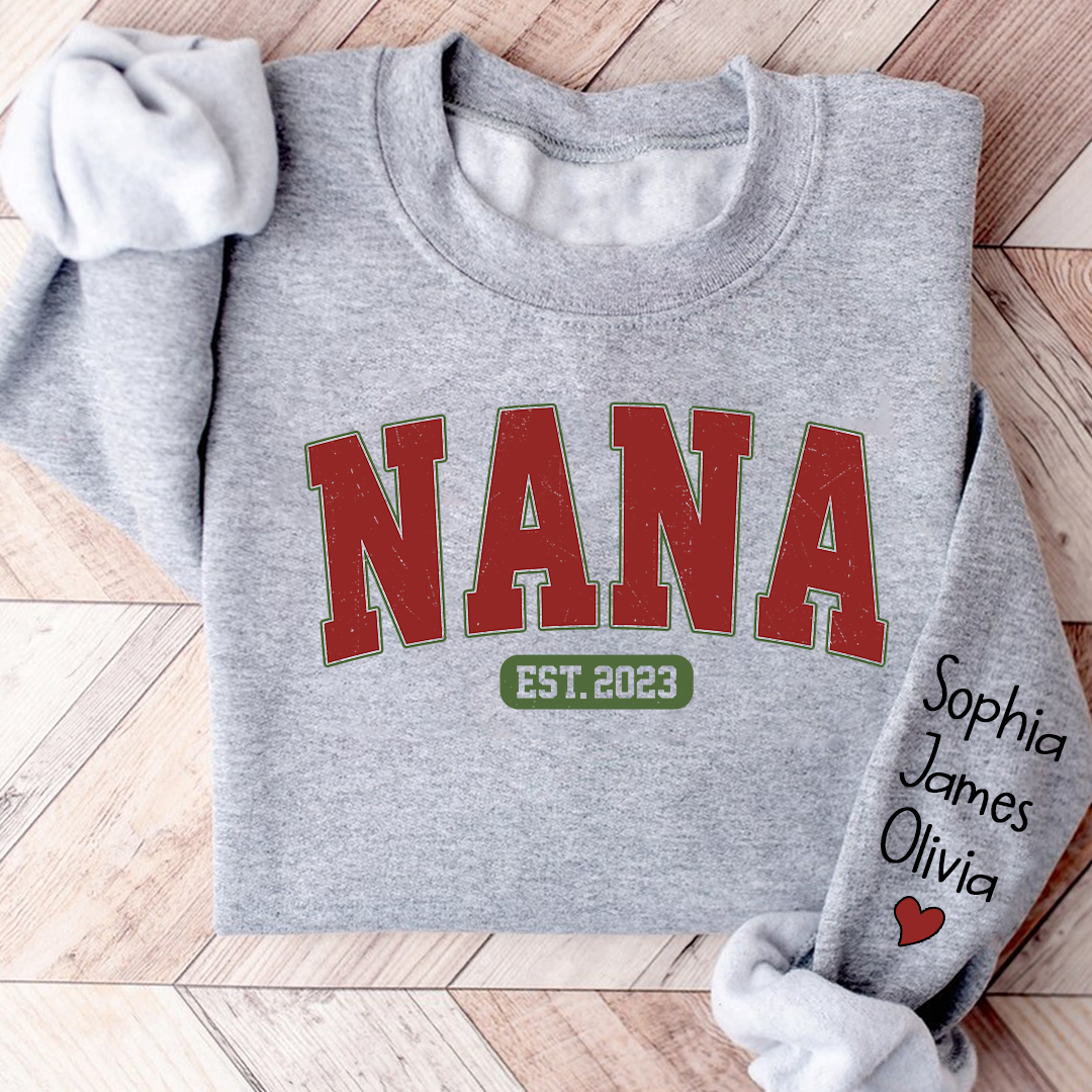 Lofaris Nana Est Grandma Custom Name Christmas Sweatshirt