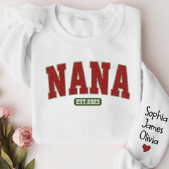Lofaris Nana Est Grandma Custom Name Christmas Sweatshirt