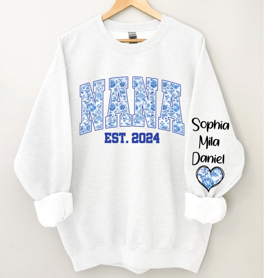 Lofaris Nana Flower Est And Grandkids Custom Sweatshirt