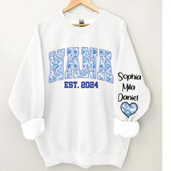 Lofaris Nana Flower Est And Grandkids Custom Sweatshirt