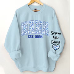 Lofaris Nana Flower Est And Grandkids Custom Sweatshirt