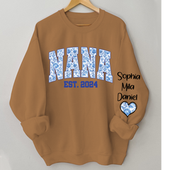 Lofaris Nana Flower Est And Grandkids Custom Sweatshirt