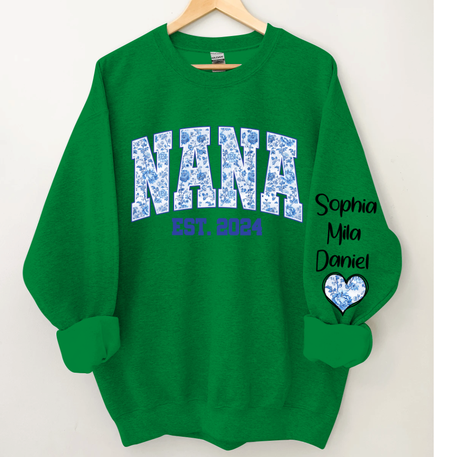 Lofaris Nana Flower Est And Grandkids Custom Sweatshirt