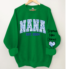 Lofaris Nana Flower Est And Grandkids Custom Sweatshirt