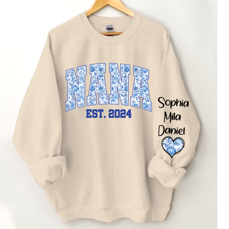 Lofaris Nana Flower Est And Grandkids Custom Sweatshirt