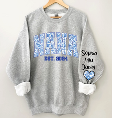 Lofaris Nana Flower Est And Grandkids Custom Sweatshirt