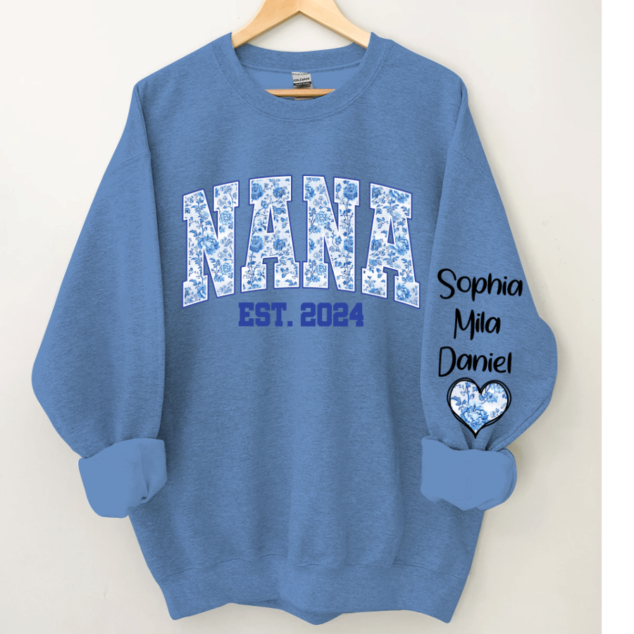 Lofaris Nana Flower Est And Grandkids Custom Sweatshirt