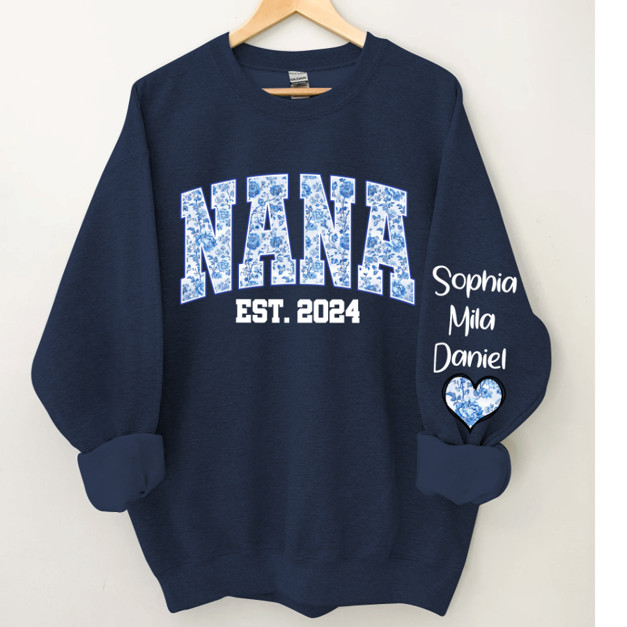 Lofaris Nana Flower Est And Grandkids Custom Sweatshirt