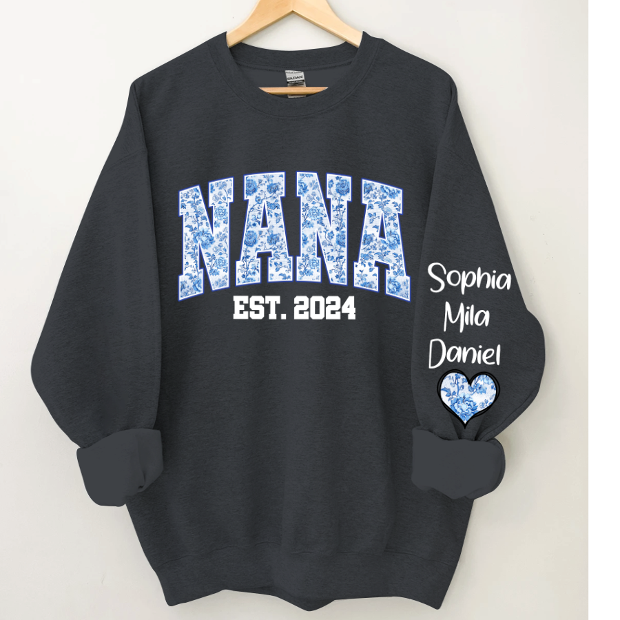 Lofaris Nana Flower Est And Grandkids Custom Sweatshirt