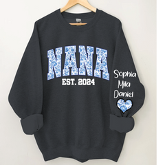 Lofaris Nana Flower Est And Grandkids Custom Sweatshirt