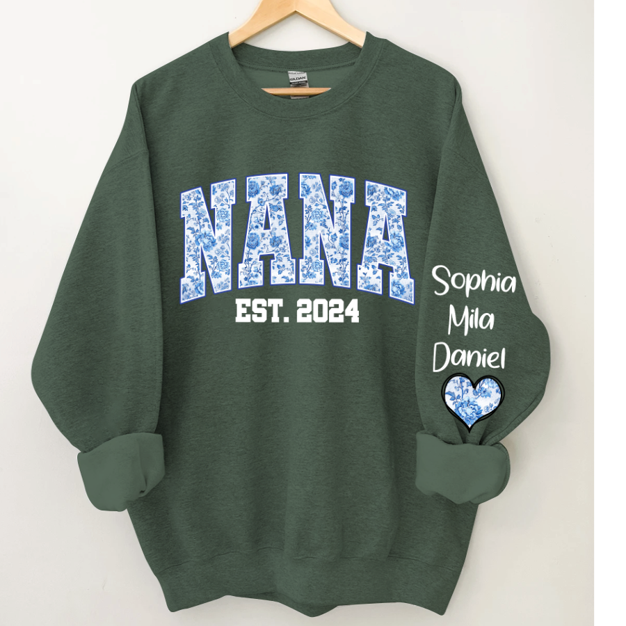 Lofaris Nana Flower Est And Grandkids Custom Sweatshirt