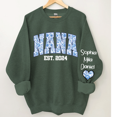 Lofaris Nana Flower Est And Grandkids Custom Sweatshirt