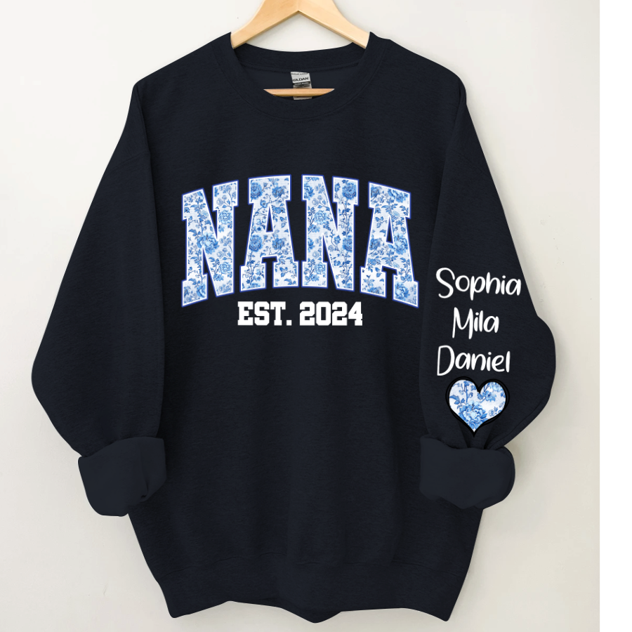 Lofaris Nana Flower Est And Grandkids Custom Sweatshirt
