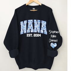 Lofaris Nana Flower Est And Grandkids Custom Sweatshirt