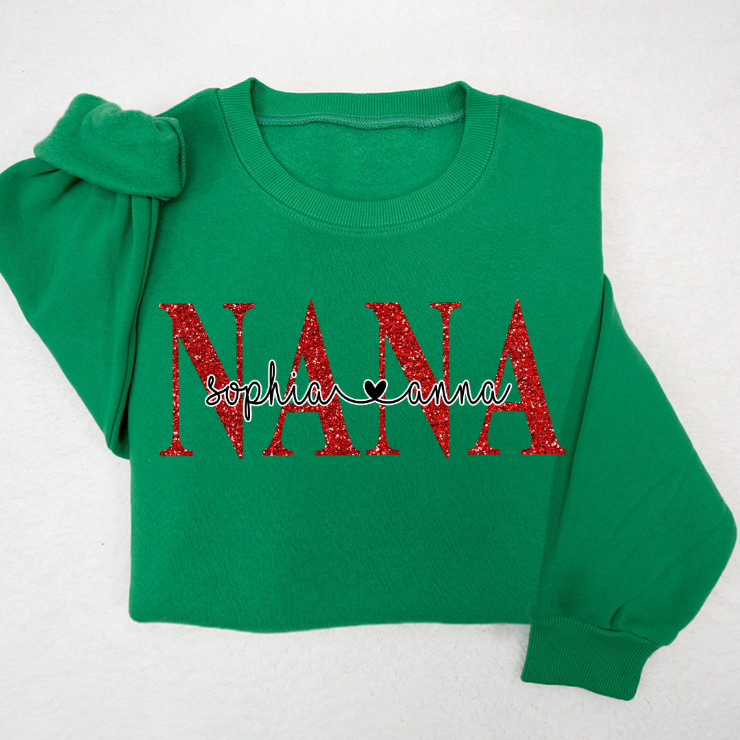 Lofaris Glitter Coating Merry Christmas Nana And Kids LTP01