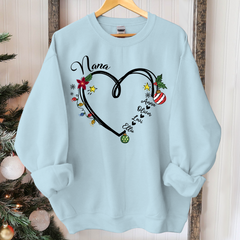 Lofaris Nana Heart Christmas And Grandkids Custom Sweatshirt