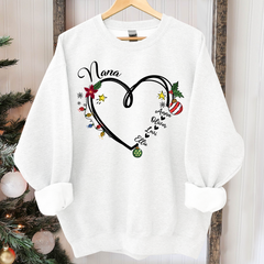 Lofaris Nana Heart Christmas And Grandkids Custom Sweatshirt