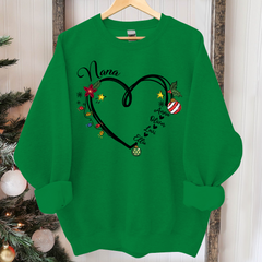 Lofaris Nana Heart Christmas And Grandkids Custom Sweatshirt