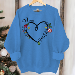 Lofaris Nana Heart Christmas And Grandkids Custom Sweatshirt