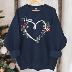 Lofaris Nana Heart Christmas And Grandkids Custom Sweatshirt