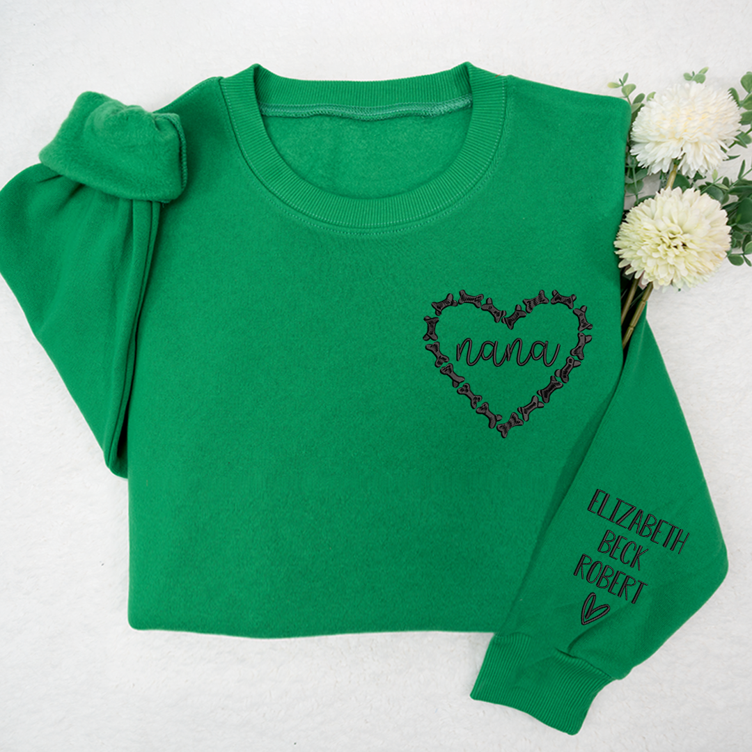 Lofaris Nana Heart Embroidered Kids Name Custom Sweatshirt