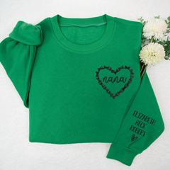 Lofaris Nana Heart Embroidered Kids Name Custom Sweatshirt