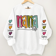 Lofaris Nana Life Color Grandkids Name Custom Sweatshirt