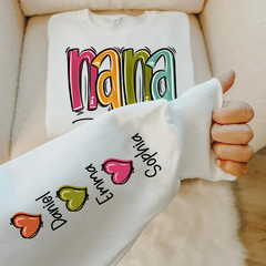 Lofaris Nana Life Color Grandkids Name Custom Sweatshirt