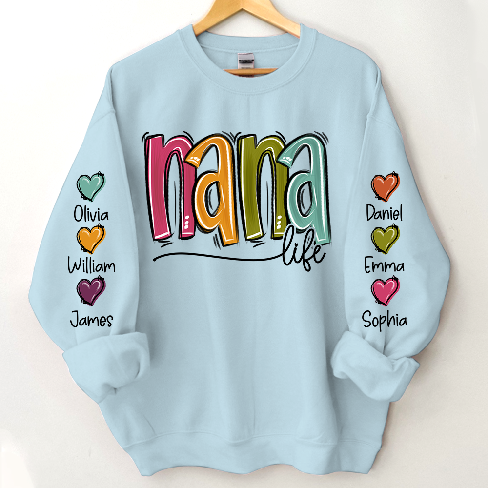 Lofaris Nana Life Color Grandkids Name Custom Sweatshirt