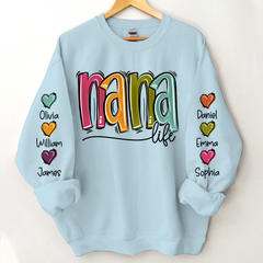 Lofaris Nana Life Color Grandkids Name Custom Sweatshirt